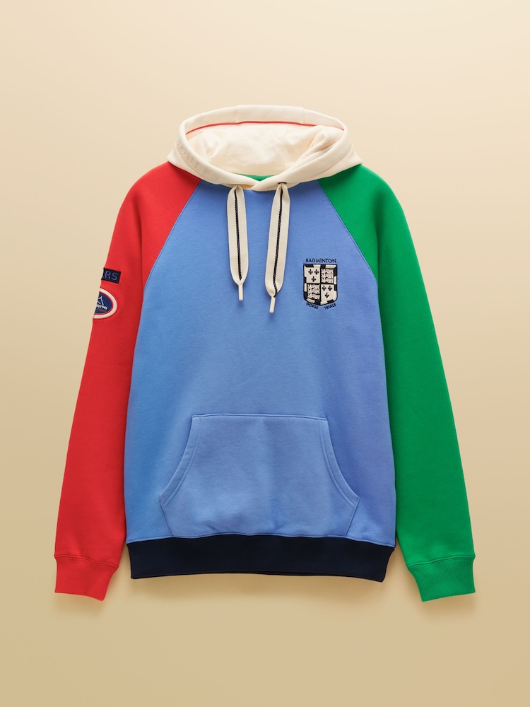 Joules Official Badminton Multi Colourblock Unisex Hoodie - Image 13 of 13