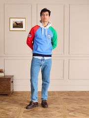 Joules Official Badminton Multi Colourblock Unisex Hoodie - Image 3 of 13