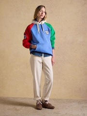 Joules Official Badminton Multi Colourblock Unisex Hoodie - Image 8 of 13