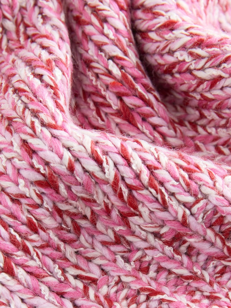 Pink Multi Half Sleeve Twist Knit T-Shirt With Wool - Image 2 of 3 Pink Multi Half Sleeve Twist Knit T-Shirt With Wool - Image 2 of 3