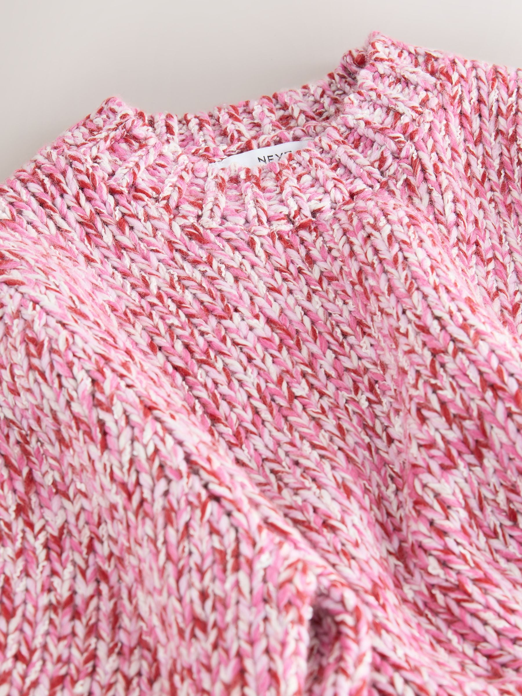 Buy Pink Multi Short Sleeve Twist Knit Jumper With Wool from the