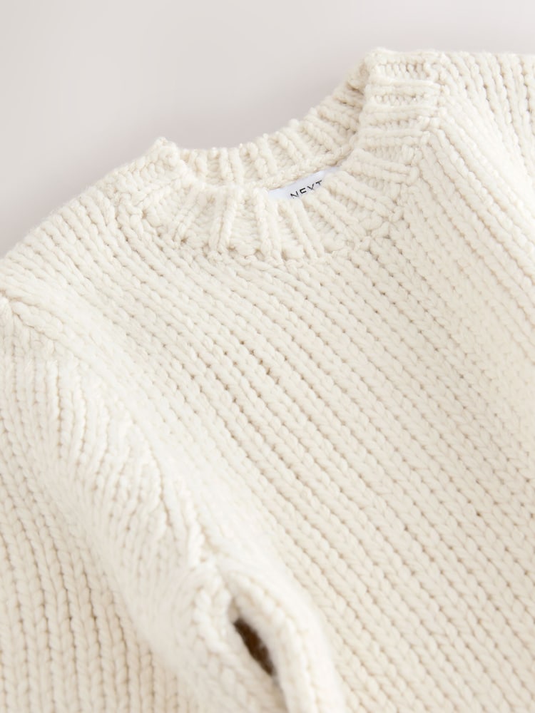 Ecru Half Sleeve Twist Knit T-Shirt With Wool - Image 3 of 3 Ecru Half Sleeve Twist Knit T-Shirt With Wool - Image 3 of 3