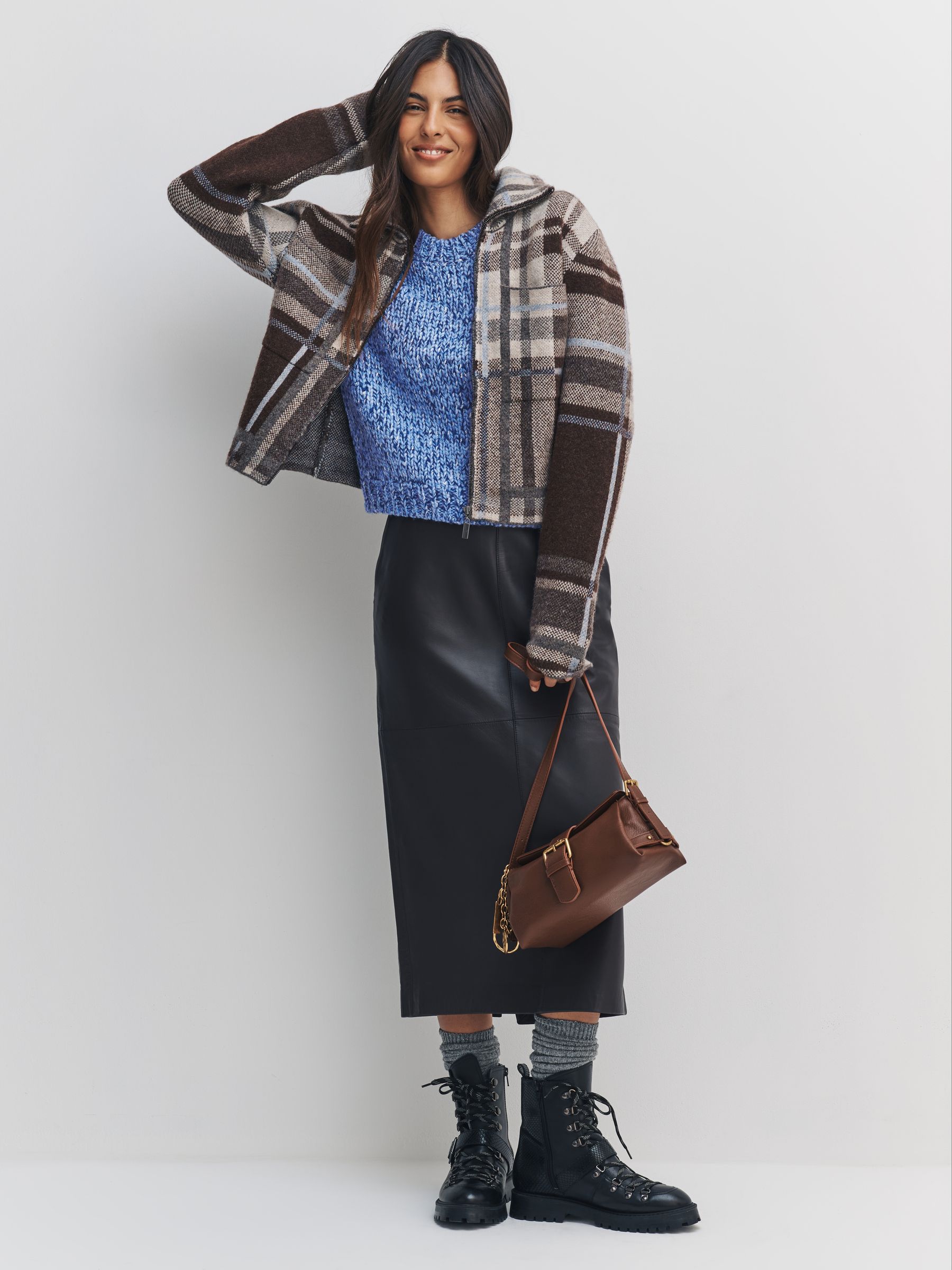 Buy Blue Multi Short Sleeve Twist Knit Jumper With Wool from Next