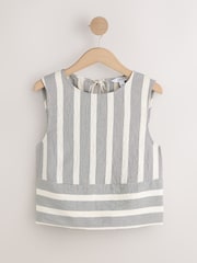 Monochrome Stripe Shell Sleeveless Top - Image 1 of 3