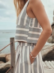 Black/White Stripe Shell Sleeveless Top - Image 5 of 8