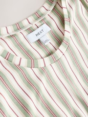 Khaki Green Stripe Jersey Midi Dress - Image 7 of 8