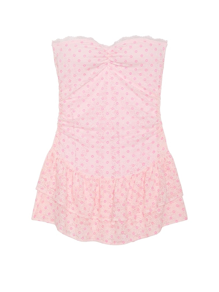 Victoria's Secret PINK Pink Lace Ruffle Dress - Image 3 of 3 Victoria's Secret PINK Pink Lace Ruffle Dress - Image 3 of 3