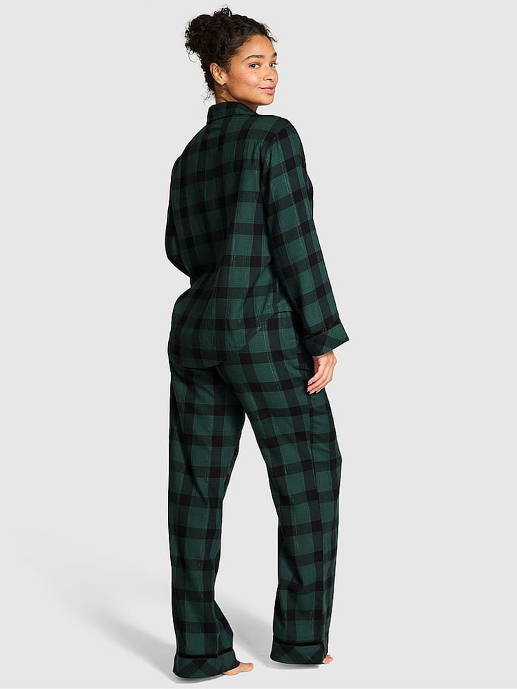 Victoria's Secret PINK Deep Forest Green Christmas Tartan Christmas Flannel Pyjamas Set - Image 2 of 2 Victoria's Secret PINK Deep Forest Green Christmas Tartan Christmas Flannel Pyjamas Set - Image 2 of 2