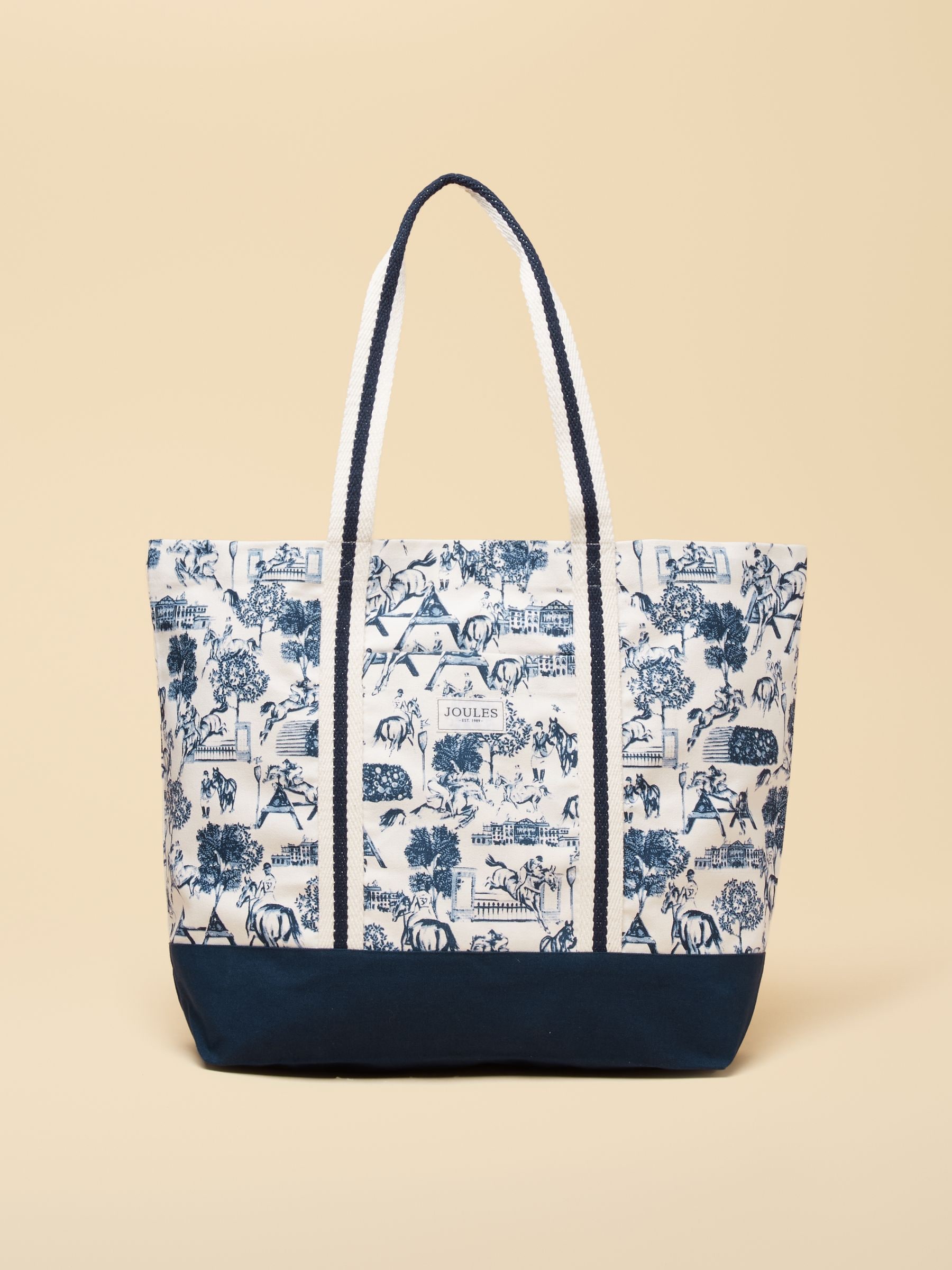 Buy Blue & Cream Official Badminton Horse Trials Print Canvas Tote
