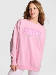Victoria's Secret PINK Pink Lollipop Oversized Fleece Sweatshirt - Image 1 of 3