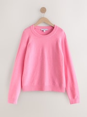 Fluro Pink Supersoft Crew Neck Long Sleeve Jumper - Image 1 of 3