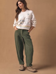 Ecru Embroidered Crew Neck Knitted Jumper with Wool - Image 3 of 8