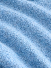 Light Blue/Pink Tipped Boucle Stand Neck Pocket Jumper - Image 7 of 8