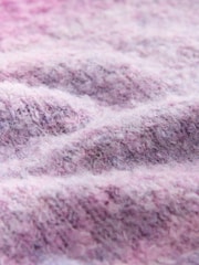 Pink/Purple Spacedye Boucle Crew Neck Jumper With Wool - Image 7 of 7