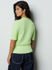 Fluro Green Supersoft Short Sleeve Knitted Top - Image 4 of 9