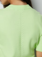 Fluro Green Supersoft Short Sleeve Knitted Top - Image 6 of 9