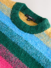 Rainbow Stripe Crew Neck Jumper With Wool - Image 2 of 3