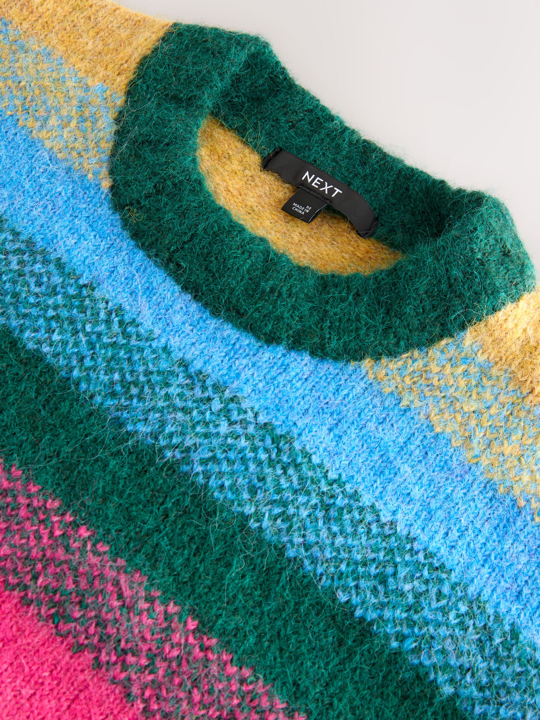 Buy Rainbow Stripe Crew Neck Jumper With Alpaca from Next USA