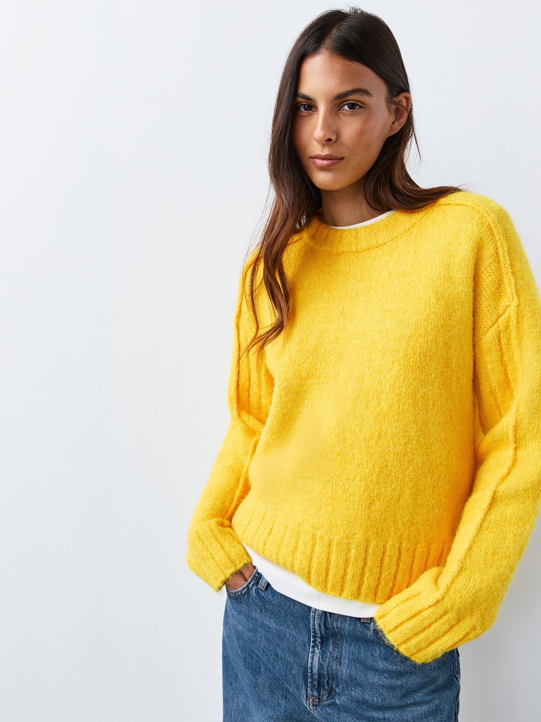 Buy Bright Yellow Crew Neck Jumper With Alpaca from Next USA