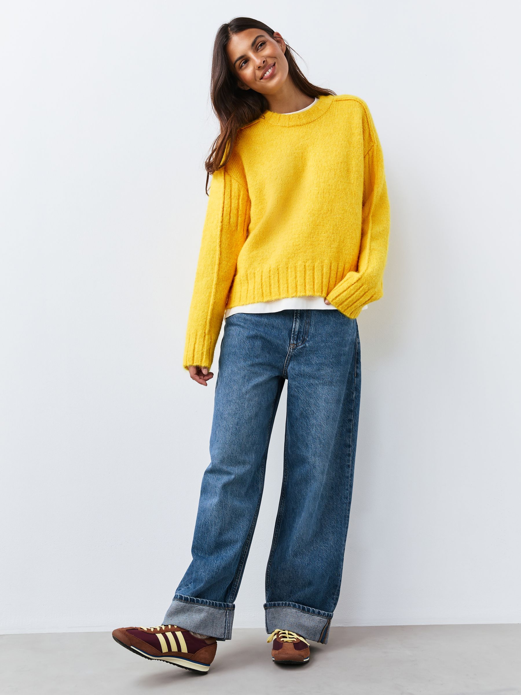 Buy Bright Yellow Crew Neck Jumper With Alpaca from Next USA