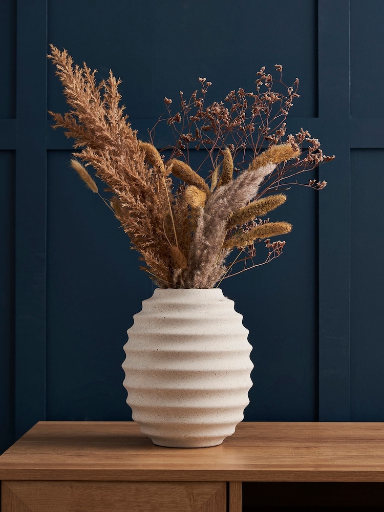 BHS Cream Small Beehive Style Ceramic Vase - Image 1 of 4