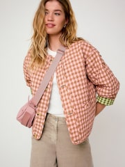 Pink/Green Reversible Gingham Quilted Jacket - Image 2 of 6
