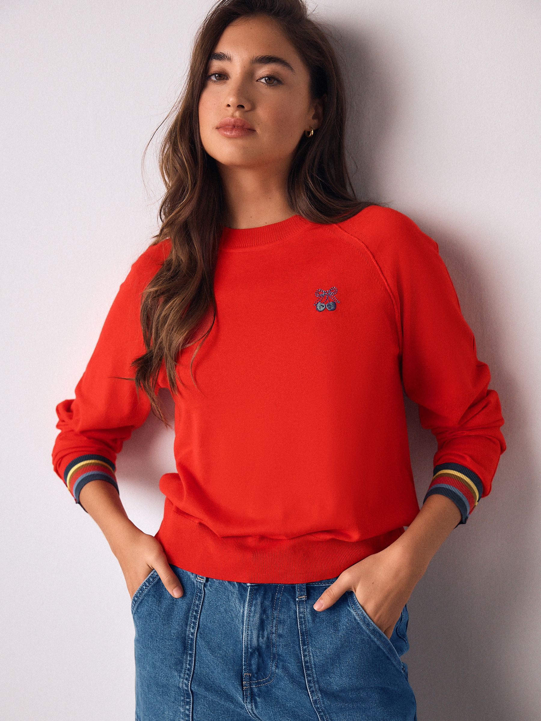 Buy Red Cherry Soft Touch Crew Neck Cotton Rich Jumper from the