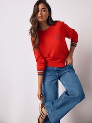 Red Cherry Soft Touch Crew Neck Cotton Rich Jumper - Image 4 of 8