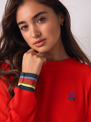Red Cherry Soft Touch Crew Neck Cotton Rich Jumper - Image 5 of 8