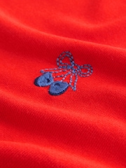 Red Cherry Soft Touch Crew Neck Cotton Rich Jumper - Image 7 of 8