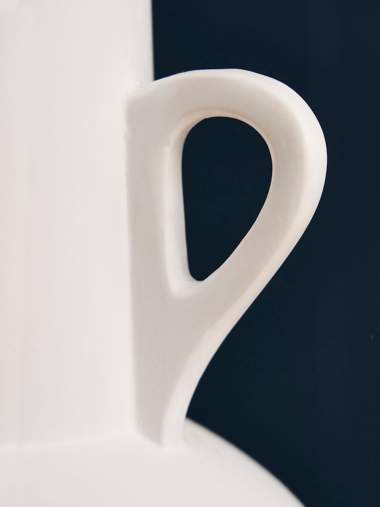 BHS White Jug Ceramic Vase - Image 2 of 4