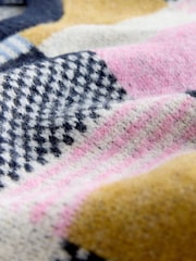 Navy Blue Multi Patched Crew Neck Knitted Jumper with Wool - Image 6 of 7