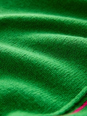 Green/Pink Tipped - كنزة بحافة رقبة مستديرة من صوف الغنم الفاخر 100% - صورة 8 من 8