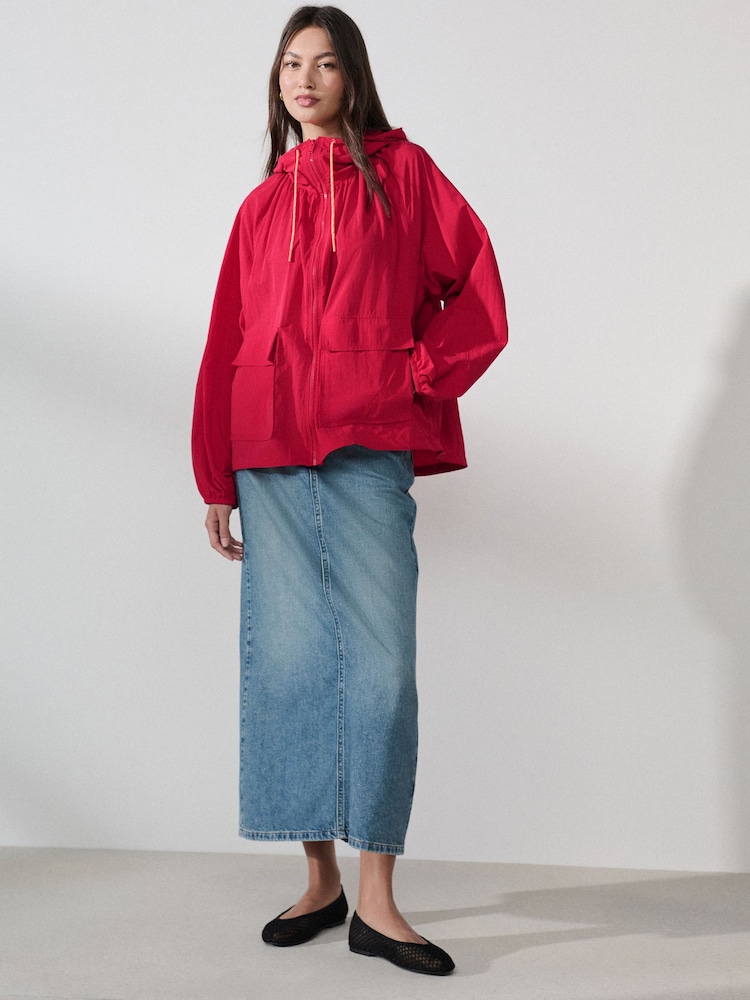 Red Shower Resistant Rain Jacket - Image 2 of 8