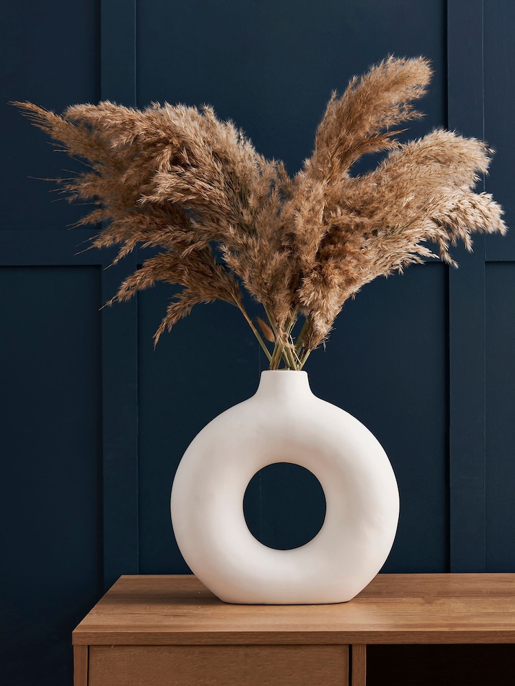 BHS White Holey Ceramic Vase - Image 1 of 4