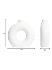 BHS White Holey Ceramic Vase - Image 4 of 4
