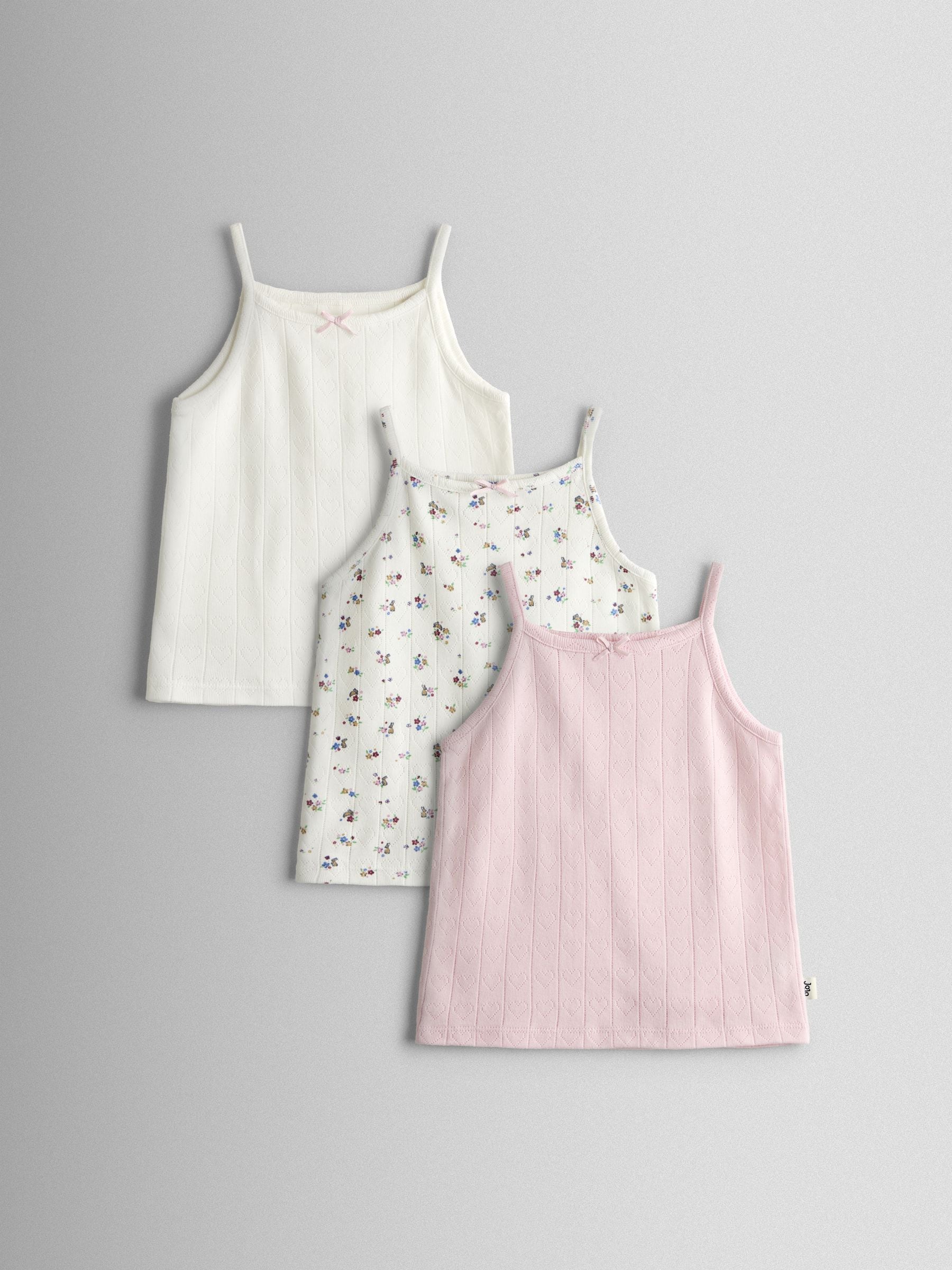 Pink Floral 3-Pack Vests