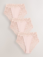 Light Pink High Rise High Leg Ultimate Comfort Lace Knickers - Image 7 of 10