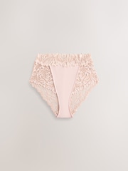 Light Pink High Rise High Leg Ultimate Comfort Lace Knickers - Image 8 of 10