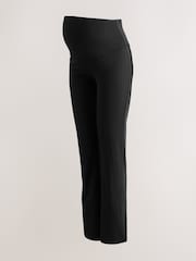 Black Supersoft Dry Tech Flared Yoga Sports Maternity Leggings - Image 1 of 4