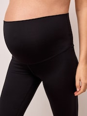 কালো - Supersoft Dry Tech Flared Yoga Sports Maternity Leggings - 10এর মধ্যে 5 ছবি