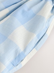 Blue Gingham Bandeau Shirred Body Midi Dress - Image 6 of 7