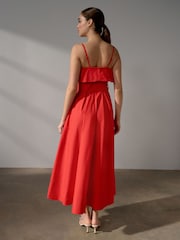 Red Occasion Foldover Belted Maxi Dress - Image 3 of 8