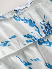Blue Print Tie Side Midi Summer Dress - Image 7 of 8