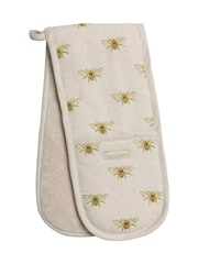Sophie Allport Natural Linen Bee Double Oven Glove - Image 2 of 2