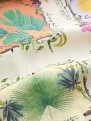 Green/Ecru Kew Collection Botanical Print - Mini-jurk met vierkante halslijn, rijk aan linnen - Afbeelding 7 van 8