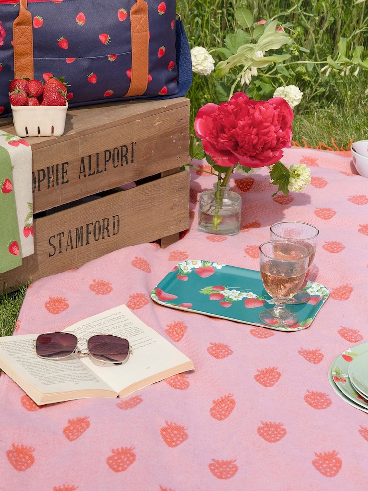 Sophie Allport Red Strawberries Picnic Blanket - Image 1 of 3