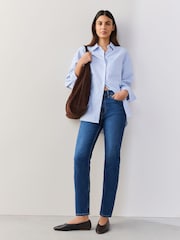 Dark Blue Slim Cropped Jeans - Image 1 of 9