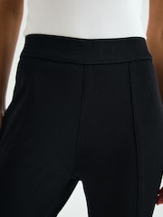 Black Jersey Denim Cropped Capri Leggings - Image 4 of 7