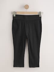 Black Jersey Denim Cropped Capri Leggings - Image 5 of 7